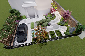 郑州联通小区210平米庭院设计